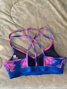 Puma Pink and Blue Strappy Crop Sports Top